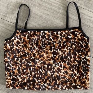 American Apparel Leopard Crop Tank